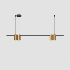 DK4061-BK+SG Подвесной светильник ORBIT, IP20, 4xGU10 LED до 15 Вт, черный + сатинированное золото, алюминий в Коротчаево - korotchaevo.ok-mebel.com | фото 2