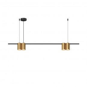DK4061-BK+SG Подвесной светильник ORBIT, IP20, 4xGU10 LED до 15 Вт, черный + сатинированное золото, алюминий в Коротчаево - korotchaevo.ok-mebel.com | фото 3