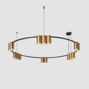DK4067-BK+SG Подвесной светильник ORBIT, IP20, 15xGU10 LED, до 15 Вт, черный + сатинированное золото, алюминий в Коротчаево - korotchaevo.ok-mebel.com | фото