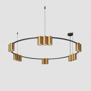 DK4067-BK+SG Подвесной светильник ORBIT, IP20, 15xGU10 LED, до 15 Вт, черный + сатинированное золото, алюминий в Коротчаево - korotchaevo.ok-mebel.com | фото 2