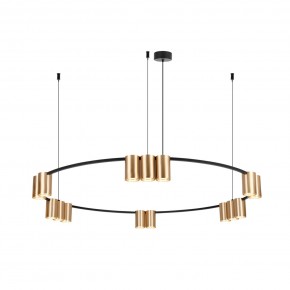 DK4067-BK+SG Подвесной светильник ORBIT, IP20, 15xGU10 LED, до 15 Вт, черный + сатинированное золото, алюминий в Коротчаево - korotchaevo.ok-mebel.com | фото 3