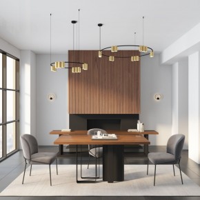 DK4067-BK+SG Подвесной светильник ORBIT, IP20, 15xGU10 LED, до 15 Вт, черный + сатинированное золото, алюминий в Коротчаево - korotchaevo.ok-mebel.com | фото 5
