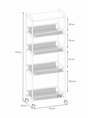 Э 443 ГР Этажерка "Ладья 25КС" Графит в Коротчаево - korotchaevo.ok-mebel.com | фото 2