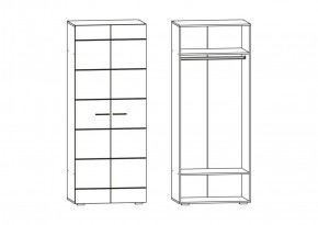 Фиеста №2 Шкаф со штангой (Венге/Белый глянец) в Коротчаево - korotchaevo.ok-mebel.com | фото 2