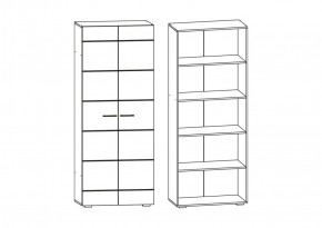 Фиеста №3 Шкаф с полками (Венге/Белый глянец) в Коротчаево - korotchaevo.ok-mebel.com | фото 2