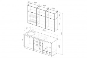 ФЬЮДЖИ Кухонный гарнитур Макси 1800 мм в Коротчаево - korotchaevo.ok-mebel.com | фото 2