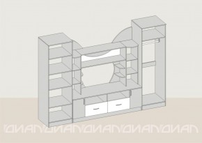 Гостиная Аллегро с 2 шкафами вариант-5 (венге/дуб белфорт) в Коротчаево - korotchaevo.ok-mebel.com | фото 2