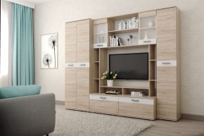 Гостиная Белла (Дуб Сонома/Белый глянец) в Коротчаево - korotchaevo.ok-mebel.com | фото