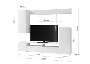 Гостиная Лира МДФ (Белый/Белый глянец) в Коротчаево - korotchaevo.ok-mebel.com | фото 3
