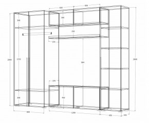 Гостиная Норден (Дуб Крафт белый) в Коротчаево - korotchaevo.ok-mebel.com | фото 4