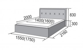ГРЕТА Кровать 1400 (экокожа бежевая) в Коротчаево - korotchaevo.ok-mebel.com | фото 2