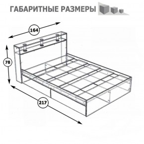 Камелия Кровать 1600, цвет венге/дуб лоредо, ШхГхВ 163,5х217х78,2 см., сп.м. 1600х2000 мм., без матраса, основание есть в Коротчаево - korotchaevo.ok-mebel.com | фото 3