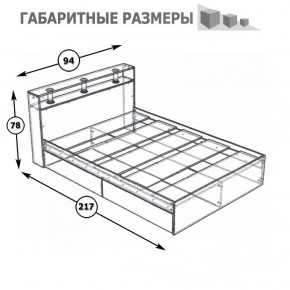 Камелия Кровать с ящиками 0900, цвет венге/дуб лоредо, ШхГхВ 93,5х217х78,2 см., сп.м. 900х2000 мм., без матраса, основание есть в Коротчаево - korotchaevo.ok-mebel.com | фото 5