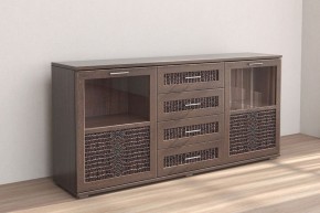 Кэт-4 Комодино (МДФ Венге/Экокожа Caiman коричневый) в Коротчаево - korotchaevo.ok-mebel.com | фото