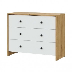 Комод 3 ящика "Дольче" (Дуб Золотой/Белый) в Коротчаево - korotchaevo.ok-mebel.com | фото