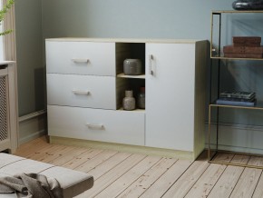 Комод К-3.1 (Дуб сонома/Белый жемчуг) в Коротчаево - korotchaevo.ok-mebel.com | фото 2