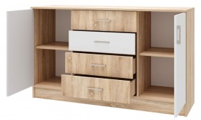 БЕАТРИС Комод К1400 (Дуб Сонома/Белый глянец) в Коротчаево - korotchaevo.ok-mebel.com | фото 2