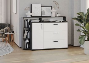 Комод с дверкой и тремя ящиками (графит/белый) в Коротчаево - korotchaevo.ok-mebel.com | фото 3