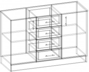 СОФИЯ Комод К1000 2Д (венге/дуб белфорт) в Коротчаево - korotchaevo.ok-mebel.com | фото 3