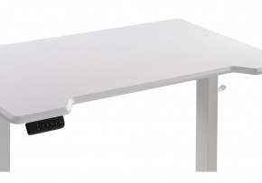Компьютерный стол Маркос с механизмом подъема 120х75х75 белый / шагрень белая в Коротчаево - korotchaevo.ok-mebel.com | фото 6