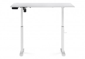 Компьютерный стол Маркос с механизмом подъема 140х80х75 белый / шагрень белая в Коротчаево - korotchaevo.ok-mebel.com | фото 4