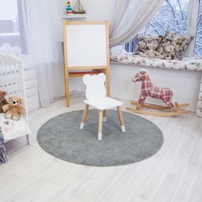 Комплект детский стол КРУГЛЫЙ и два стула МИШКА ROLTI Baby (белая столешница/белое сиденье/береза ножки) в Коротчаево - korotchaevo.ok-mebel.com | фото