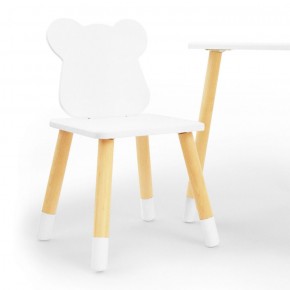 Комплект детской мебели стол и два стула Мишутка (Белый/Белый/Береза) в Коротчаево - korotchaevo.ok-mebel.com | фото