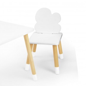 Комплект детской мебели стол и два стула Облачко (Белый/Белый/Береза) в Коротчаево - korotchaevo.ok-mebel.com | фото
