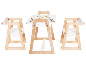 Комплект детской мебели стол и  два стула Я САМ "Лофт-Дуо" (Белый) в Коротчаево - korotchaevo.ok-mebel.com | фото
