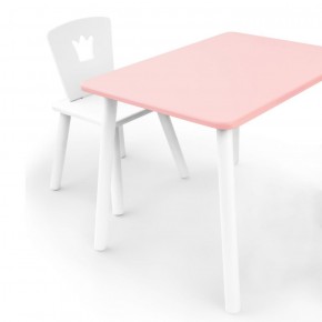 Комплект детской мебели стол и стул Корона (Розовый/Белый/Белый) в Коротчаево - korotchaevo.ok-mebel.com | фото