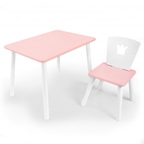 Комплект детской мебели стол и стул Корона (Розовый/Розовый/Белый) в Коротчаево - korotchaevo.ok-mebel.com | фото