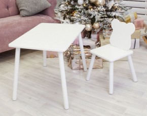 Комплект детской мебели стол и стул Мишутка (Белый/Белый/Белый) в Коротчаево - korotchaevo.ok-mebel.com | фото