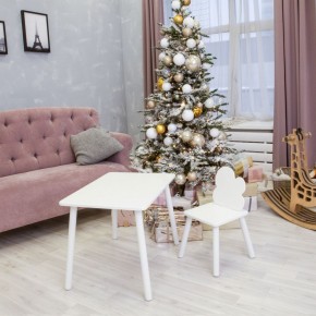 Комплект детской мебели стол и стул Облачко (Белый/Белый/Белый) в Коротчаево - korotchaevo.ok-mebel.com | фото