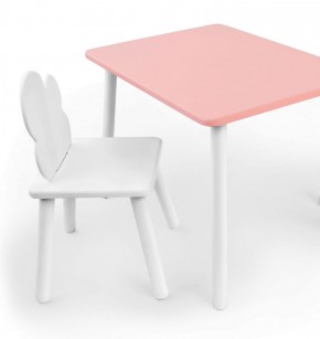 Комплект детской мебели стол и стул Облачко (Розывый/Белый/Белый) в Коротчаево - korotchaevo.ok-mebel.com | фото