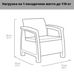 Комплект мебели Корфу Рест (Corfu Rest - without table) графит в Коротчаево - korotchaevo.ok-mebel.com | фото 3