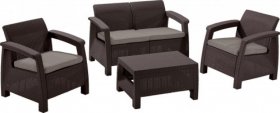 Комплект мебели Корфу сет (Corfu set) коричневый - серо-бежевый * в Коротчаево - korotchaevo.ok-mebel.com | фото 1