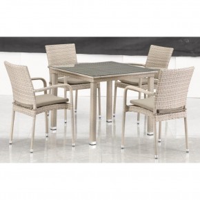 Комплект плетеной мебели T256C/Y376C-W85 Latte (4+1) + подушки на стульях в Коротчаево - korotchaevo.ok-mebel.com | фото 3