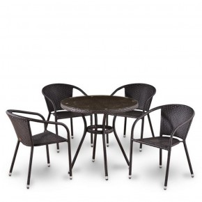 Комплект плетеной мебели T282ANT/Y137C-W53 Brown (4+1) в Коротчаево - korotchaevo.ok-mebel.com | фото