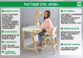 Комплект растущий стол и стул с чехлом 38 попугаев «Вуди» (Белый, Береза, Монстры) в Коротчаево - korotchaevo.ok-mebel.com | фото