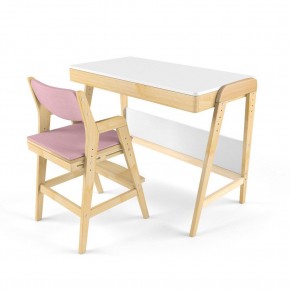 Комплект растущий стол и стул с чехлом 38 попугаев «Вуди» (Белый, Береза, Розовый) в Коротчаево - korotchaevo.ok-mebel.com | фото