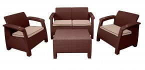 Комплект уличной мебели Yalta Premium Terrace Set (Ялта) шоколадый (+подушки под спину) в Коротчаево - korotchaevo.ok-mebel.com | фото 1
