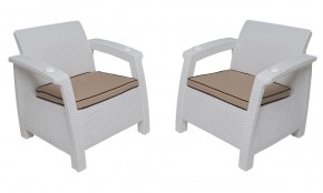 Комплект уличной мебели Yalta Premium Terrace Triple Set (Ялта) белый (+подушки под спину) в Коротчаево - korotchaevo.ok-mebel.com | фото 4
