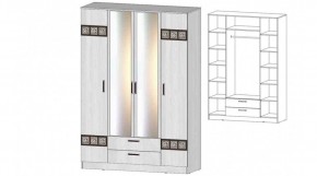 КОСТА-РИКА Шкаф 4-х створчатый (анкор светлый) в Коротчаево - korotchaevo.ok-mebel.com | фото