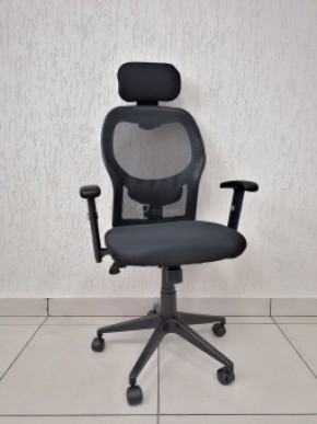 Кресло Barneo K-128 для персонала (черная ткань черная сетка) в Коротчаево - korotchaevo.ok-mebel.com | фото