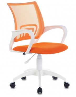 Кресло BRABIX "Fly MG-396W", пластик белый, сетка, оранжевое, 532401, MG-396W_532401 в Коротчаево - korotchaevo.ok-mebel.com | фото