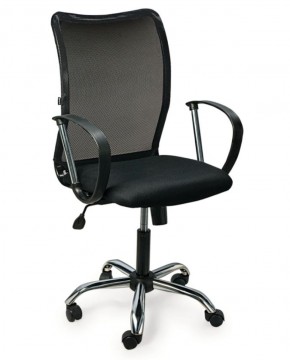 Кресло BRABIX "Spring MG-308" (хром, ткань черная) 531403 в Коротчаево - korotchaevo.ok-mebel.com | фото