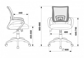 Кресло Бюрократ CH-695N/DG/TW-11 серый TW-04 черный TW-11 в Коротчаево - korotchaevo.ok-mebel.com | фото 4