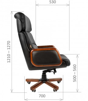 Кресло для руководителя CHAIRMAN 417 (Натуральная кожа) Черное в Коротчаево - korotchaevo.ok-mebel.com | фото 5