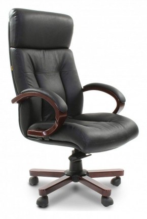 Кресло для руководителя Chairman 421 черный/орех темный, черный в Коротчаево - korotchaevo.ok-mebel.com | фото 1