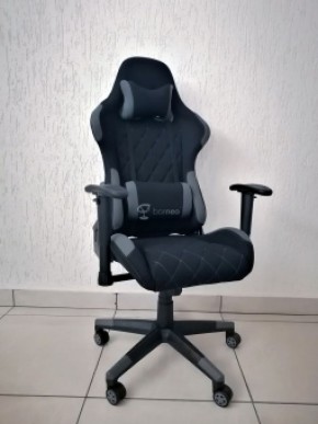 Кресло геймерское Barneo K-51 (черная ткань серые вставки) в Коротчаево - korotchaevo.ok-mebel.com | фото